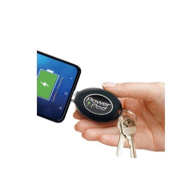 New Power Pod Keychain Emergency Phone Charger 2+ Hours of Charge FOR IPHONE - Picture 2 of 6